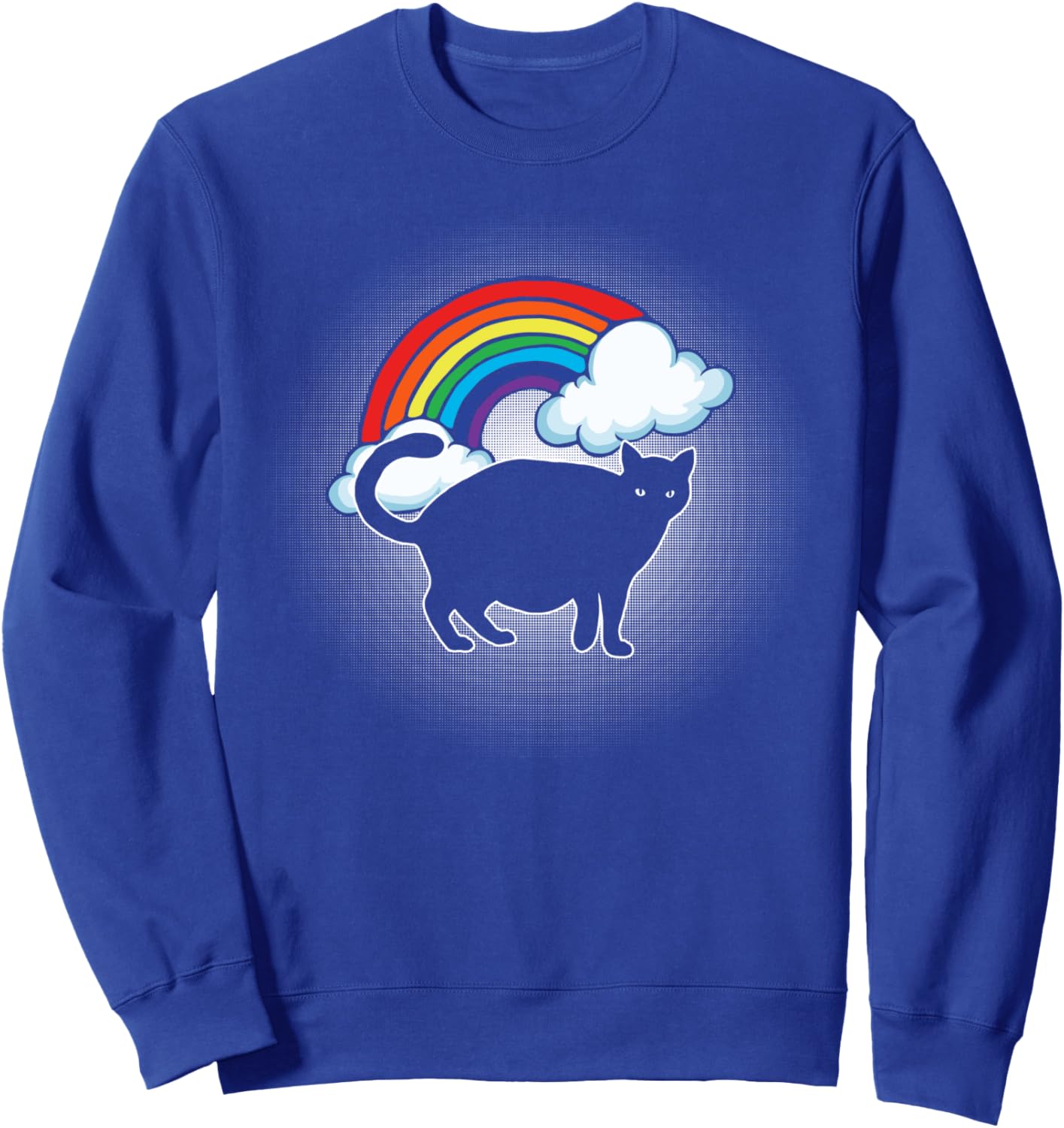 

Толстый кот Чонк Фэтти! Забавная винтажная хипстерская толстовка в стиле 80-х с радужным рисунком Pet Mom & Dad Retro Cat Tees, синий