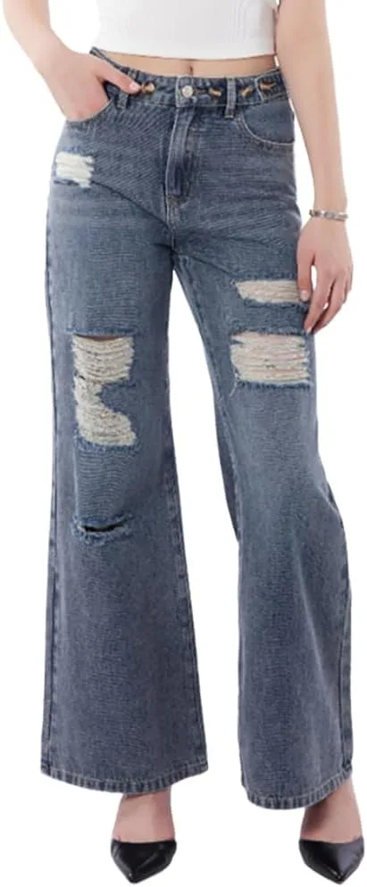 

XYGJZ джинсы для женщин с высокой талией и широкими штанинами