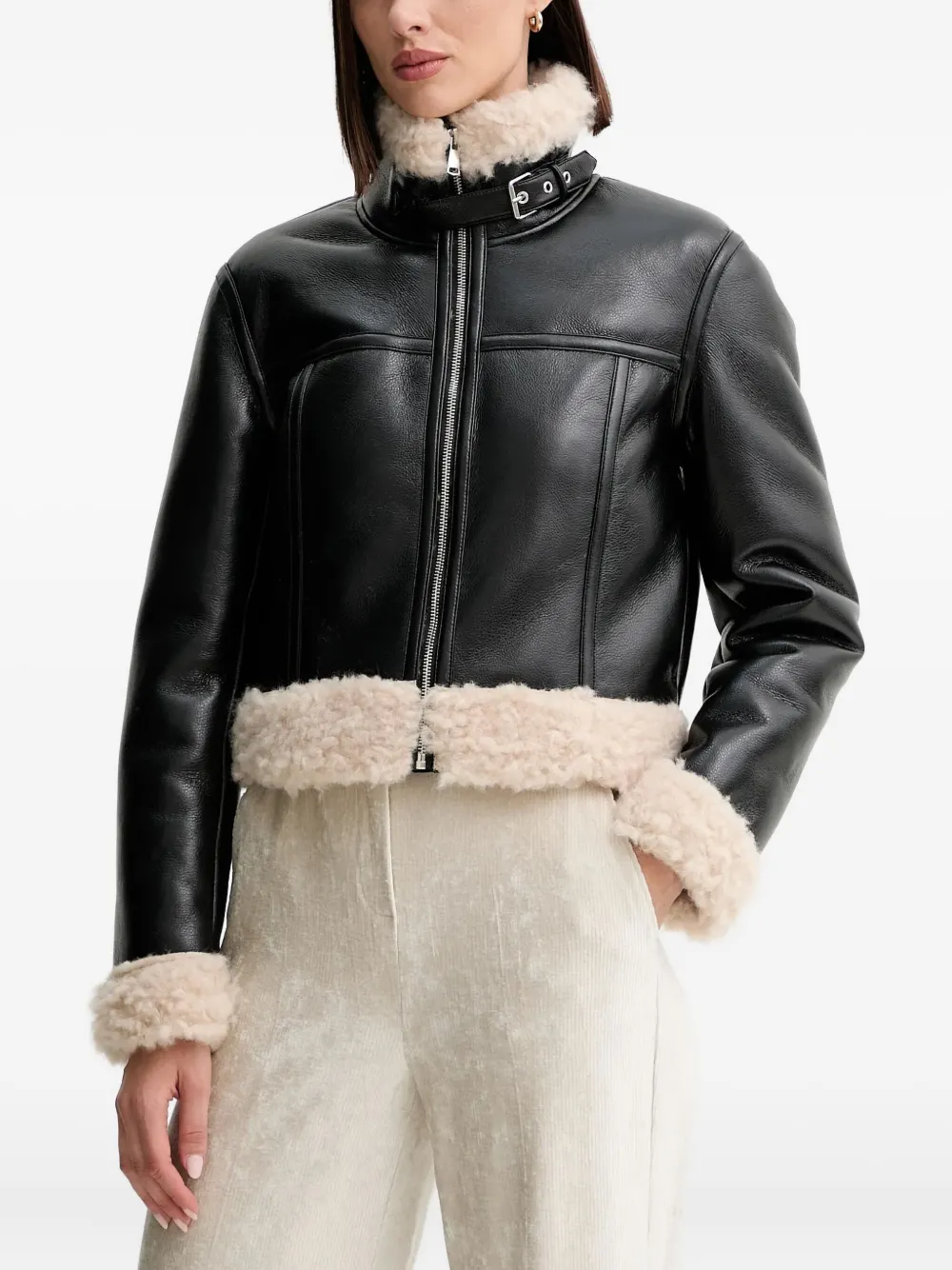 

Куртка из искусственного меха на молнии Twinset, черный