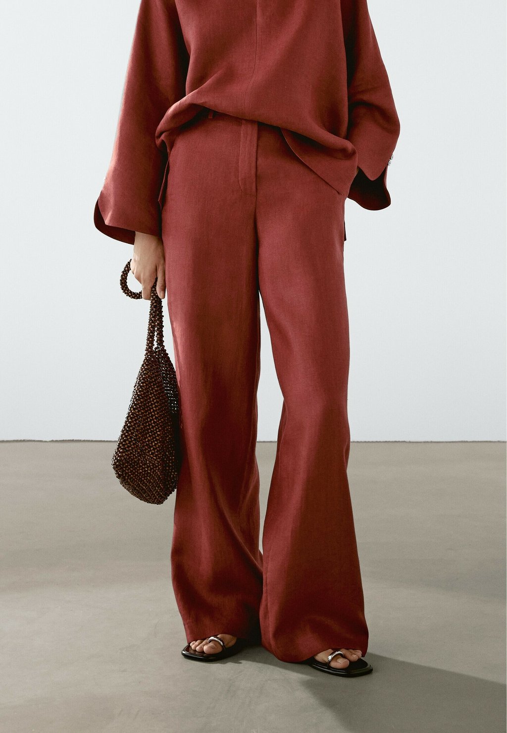 

Брюки FLOWING Massimo Dutti, красный