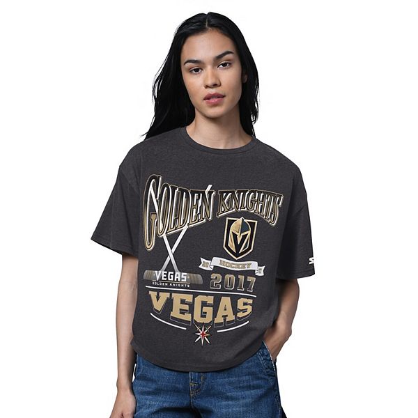 

Женская футболка Vegas Golden Knights оверсайз в цвете heather black Starter, Черный, Женская футболка Vegas Golden Knights оверсайз в цвете heather black Starter
