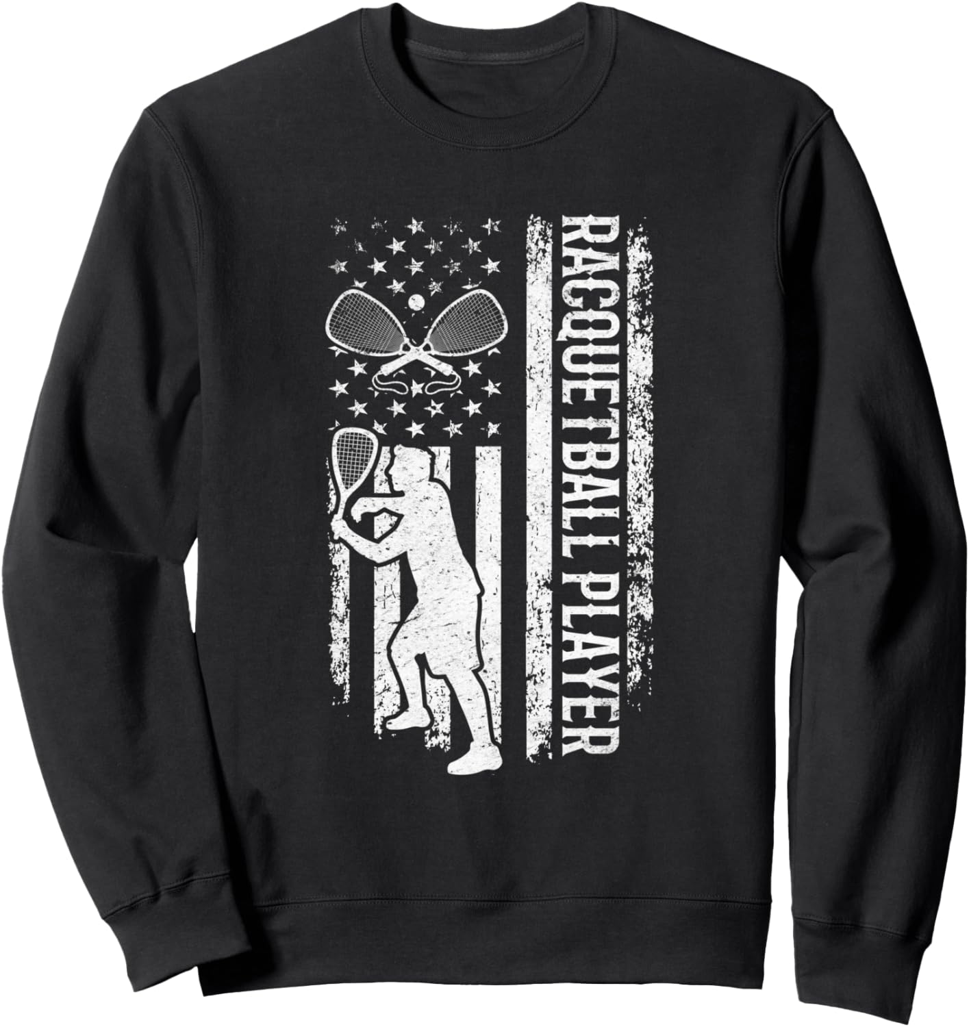 

Американский флаг для ракетбола, игрок в ракетбол, толстовка с символикой игры в ракетбол Racquetball Game Racquetball Player, черный