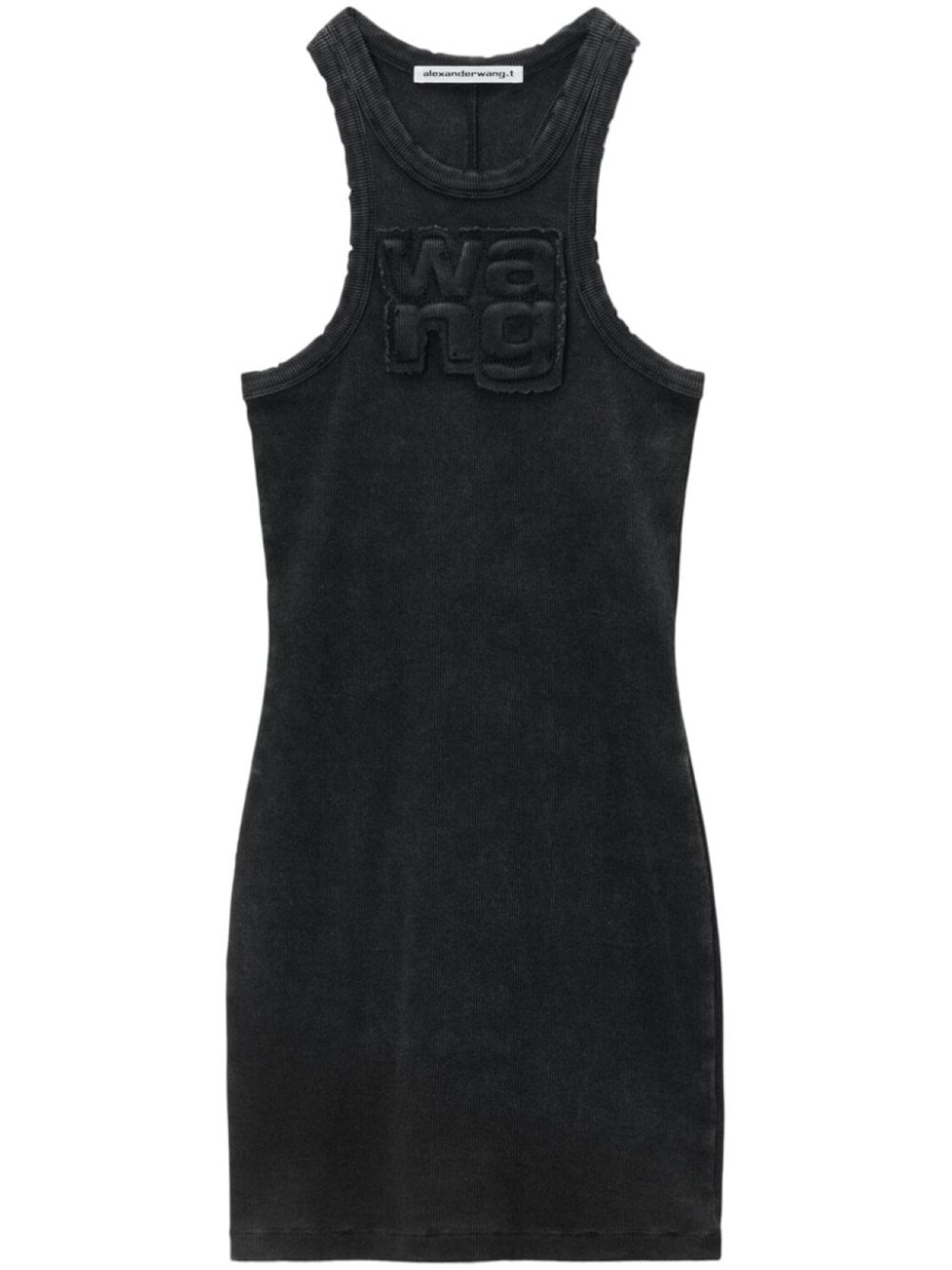 

Alexander Wang платье мини в рубчик с логотипом, черный