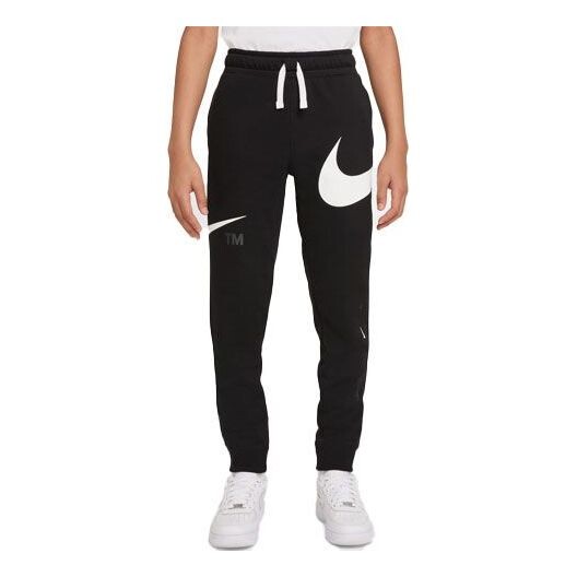 

Брюки large logo printing knit sports pants/trousers/joggers boy black Nike, черный