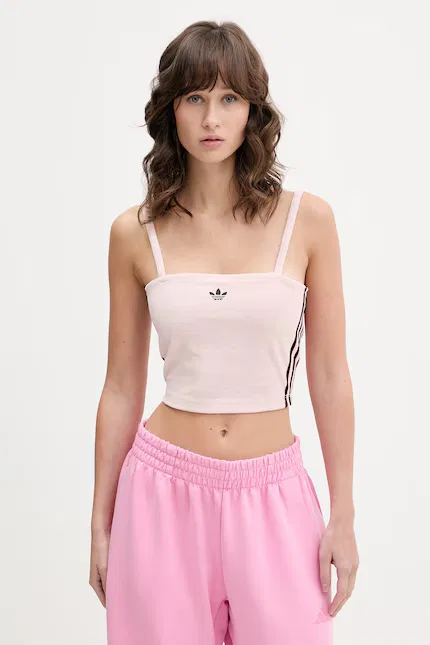 Топ из футера Adidas Originals, розовый