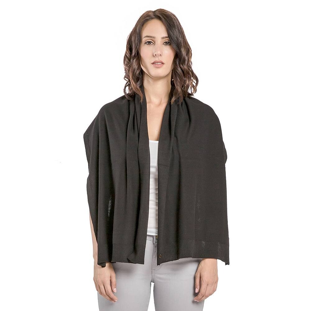 

Женский свитер тонкого калибра Miss Halladay, вязаный универсальный палантин на пуговицах, Korvette, черный