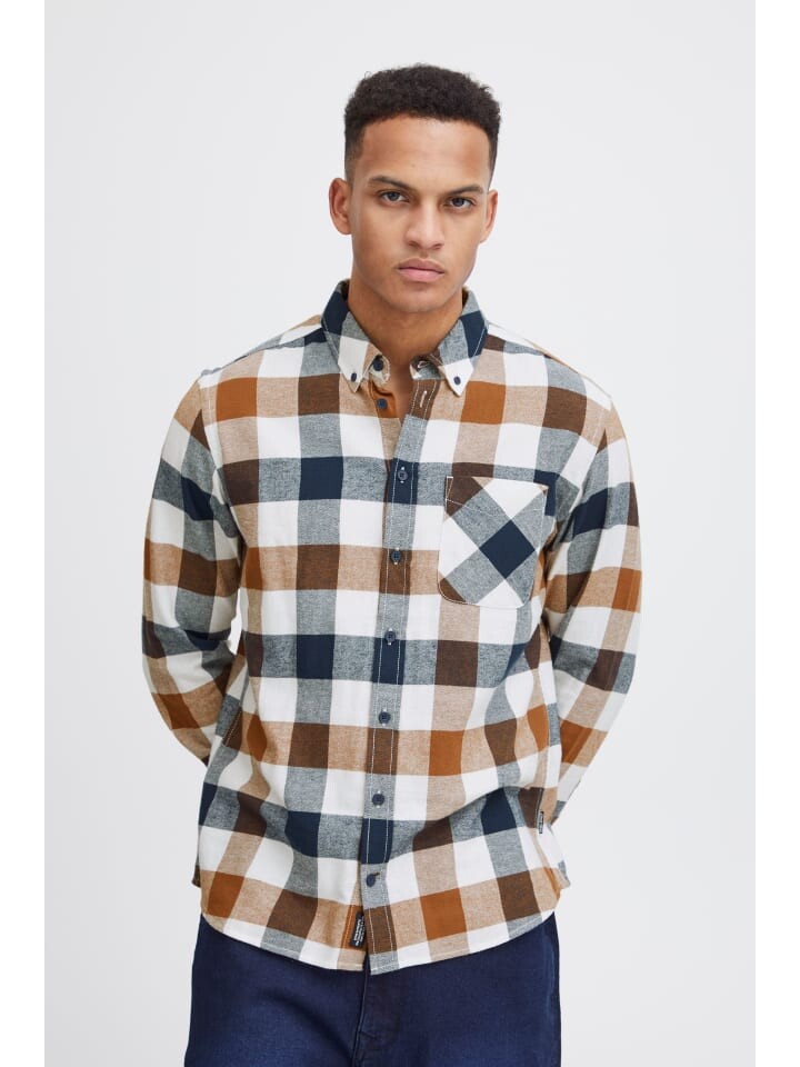 

Рубашка BLEND Langarmhemd BHShirt 20717151 kariertes Freizeithemd, синий