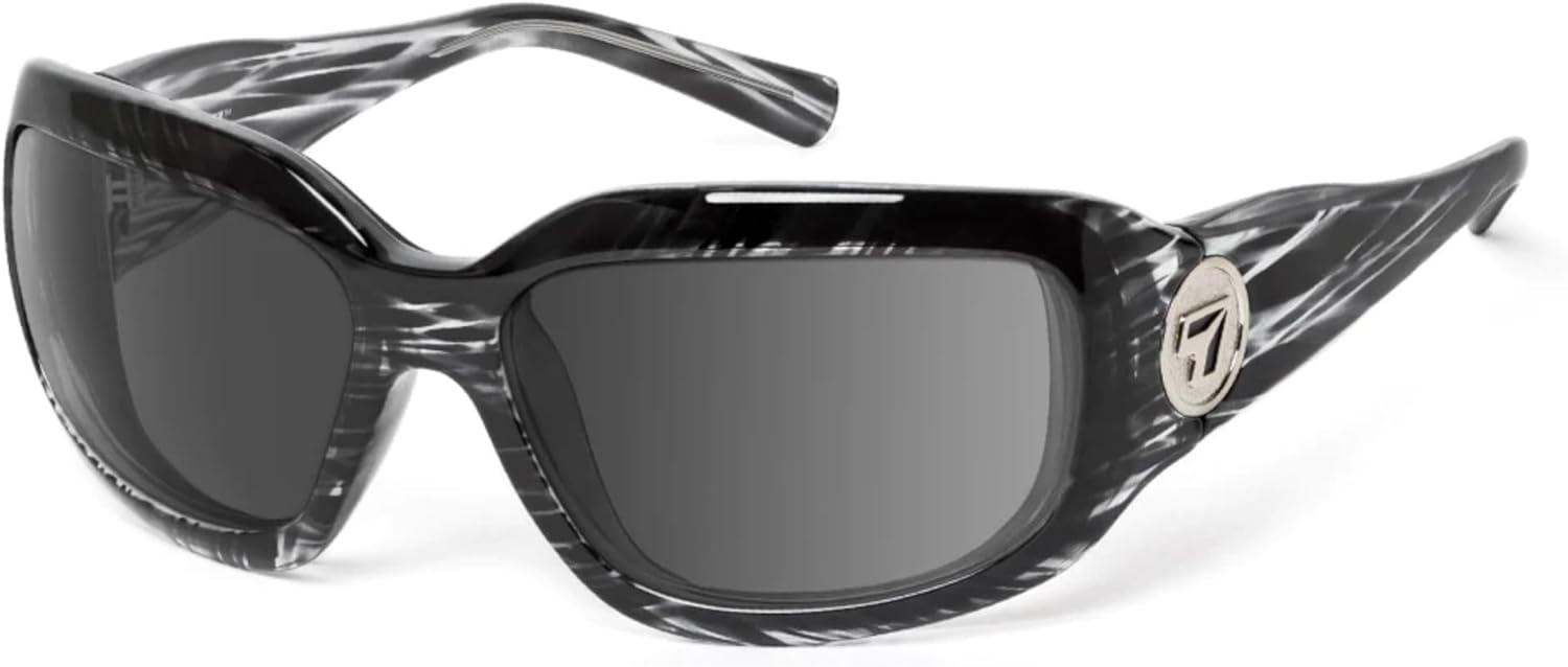 

7 солнцезащитных очков Shasta с ветрозащитной подкладкой и мягкой вставкой для использования на открытом воздухе, 100% защита от UVA + UVB излучения 7 EYE, Black Striped Tortoise Frame/Polarized Gray Lenses