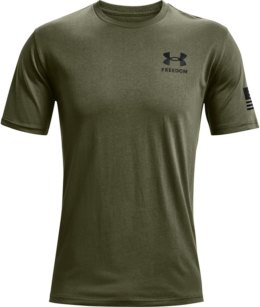 

Новая мужская футболка Under Armour с флагом свободы, Marine Od Green (391)/Black