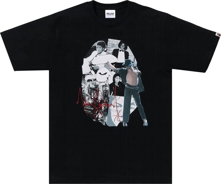 

Футболка BAPE x Michael Jackson Album Jacket Ape Head 'Black', черный