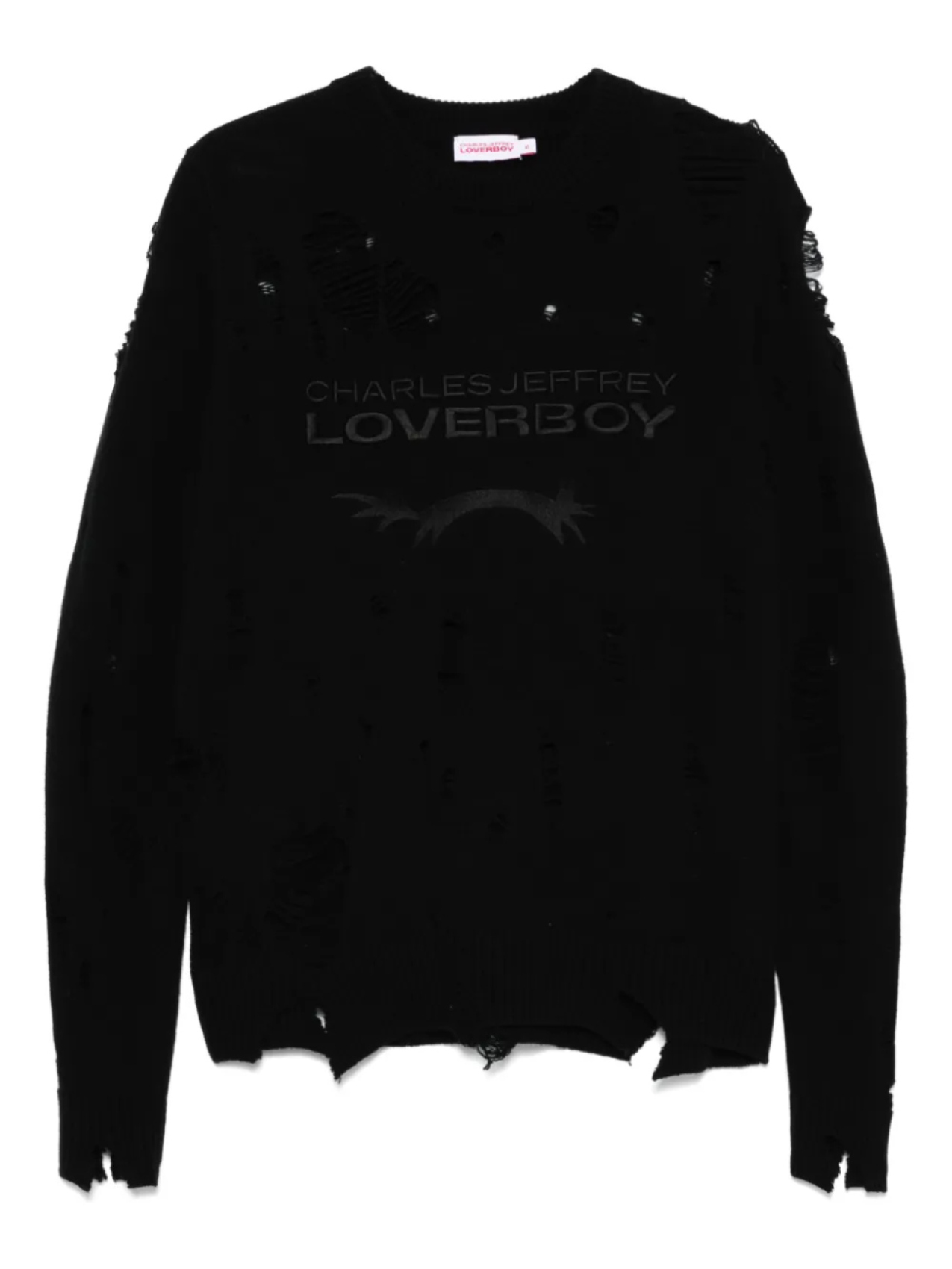 

Свитер с эффектом потертости и логотипом Charles Jeffrey Loverboy, черный