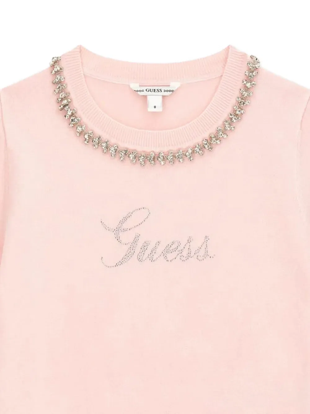 Футболка, украшенная стразами Guess Kids, розовый — фото 4