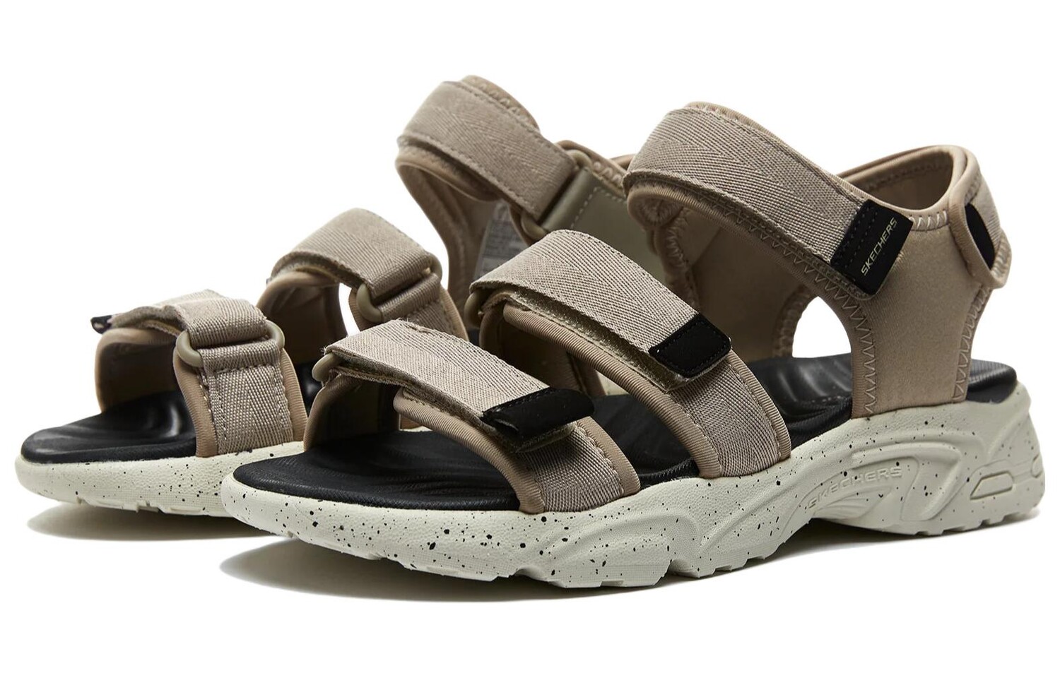 Пляжные сандалии Stamina Sandal мужские серо-коричневые/черные Skechers — фото 3