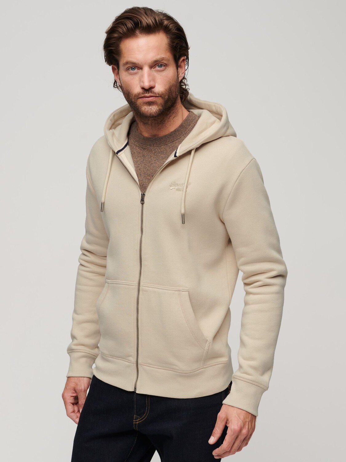 

Толстовка на молнии Superdry, бежевый