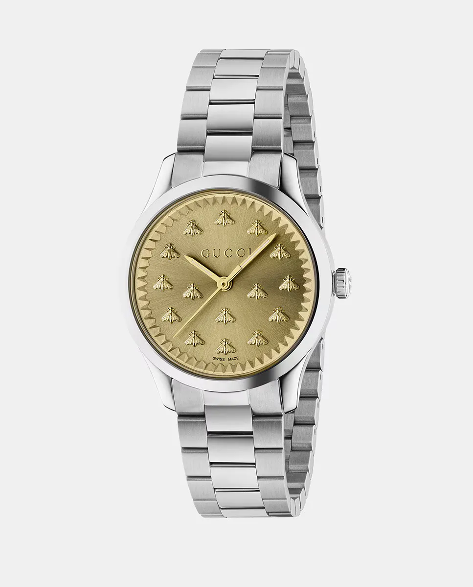 

Timeless YA1265035 стальные женские часы Gucci, золотой