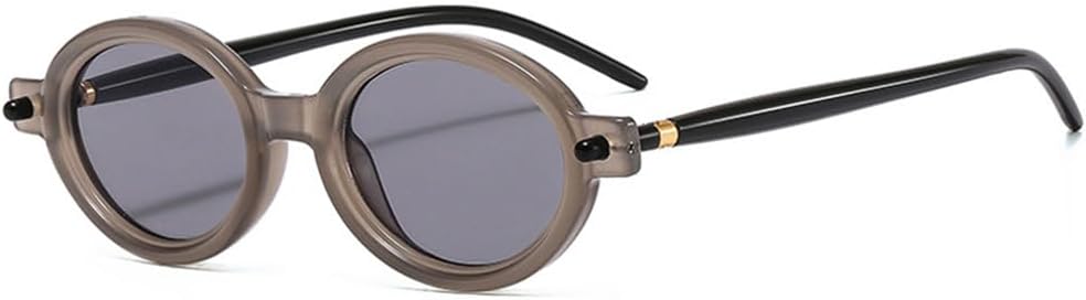 

Солнцезащитные очки UV400 с защитой от УФ-излучения — маленькие овальные прозрачные линзы в стиле «океан», панк-стиль, заклепки, для женщин и мужчин, для бега и занятий спортом на открытом воздухе UYPTK, Gray Light Gray