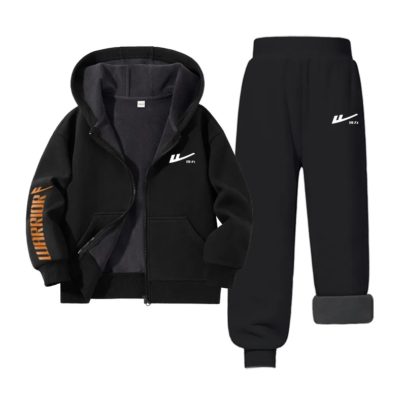 Детская повседневная спортивная одежда WARRIOR, [Fleece-Lined]Navy Blue/H White Small K+H Orange Logo Right Sleeve K-Black/H White Small K — фото 3