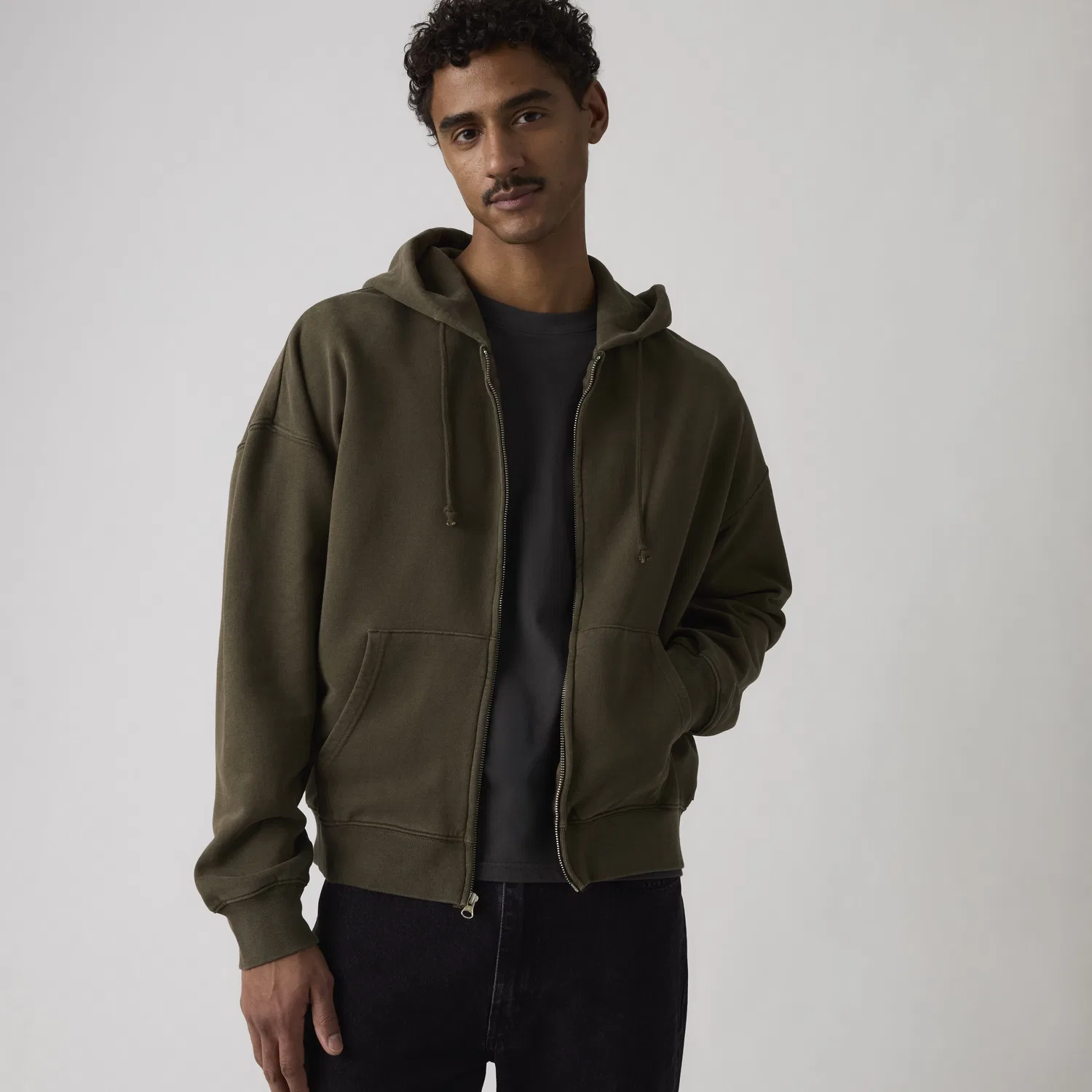 Толстовка Hayes Boxy Grunge Wash на молнии Levi's, Brown