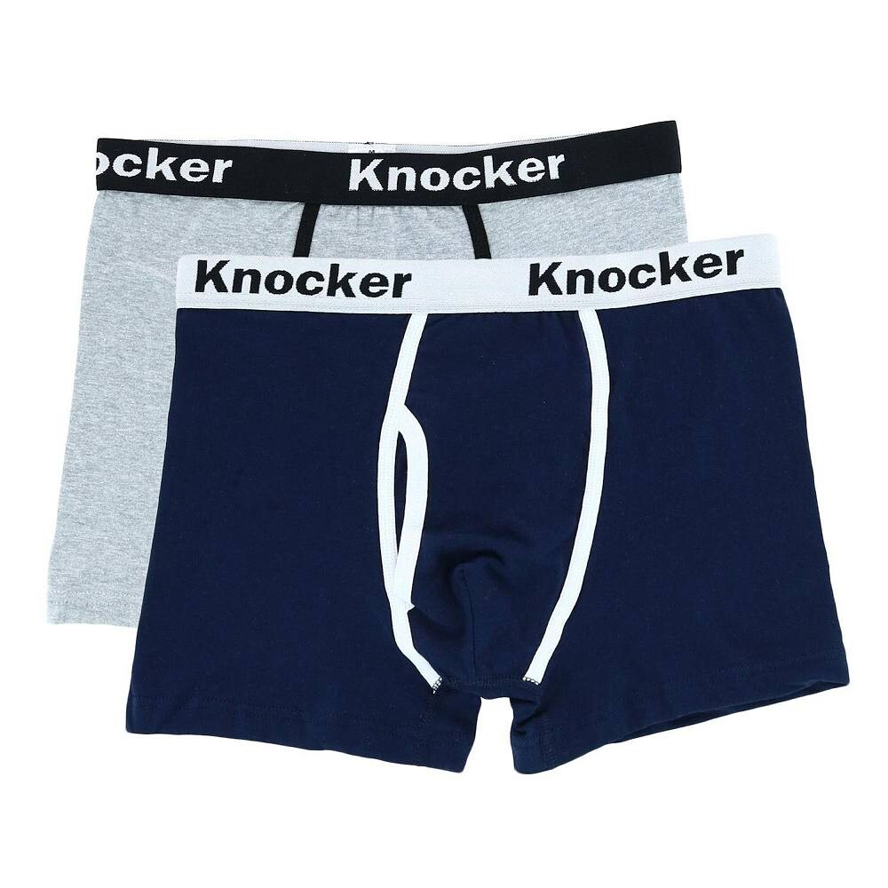 

Мужские трусы-боксеры с контрастной отделкой (2 пары) Knocker, цвет Black And Red