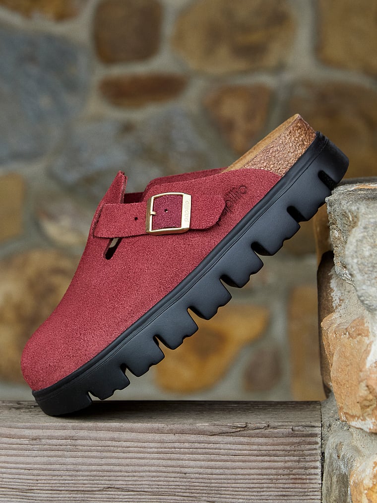 Бостонские массивные сабо Birkenstock, цвет zinfandel suede — фото 2