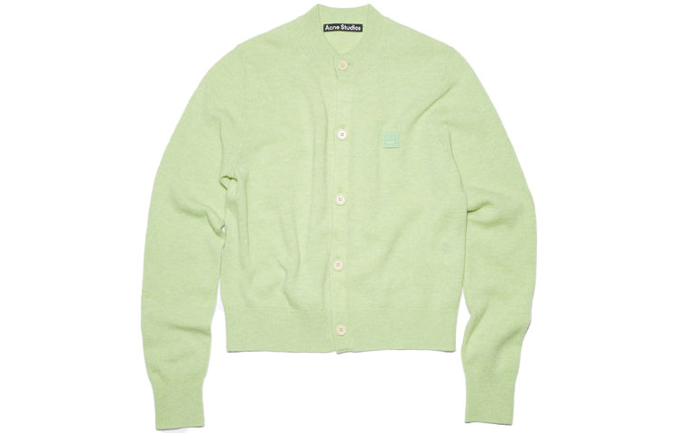 

Acne Studios Шерстяной кардиган с круглым вырезом pale green melange