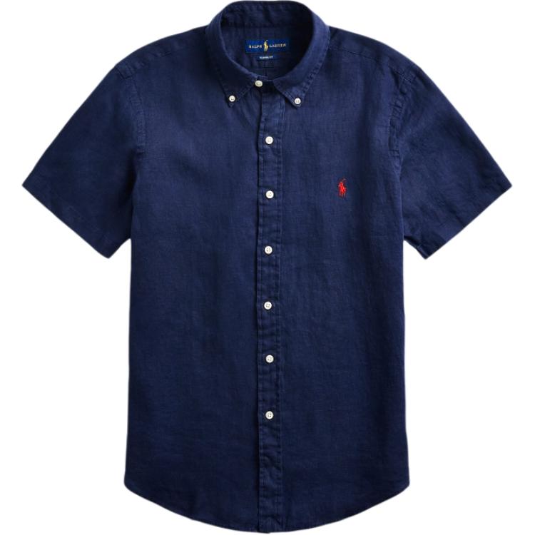 

Льняная рубашка Polo Ralph Lauren, темно-синий
