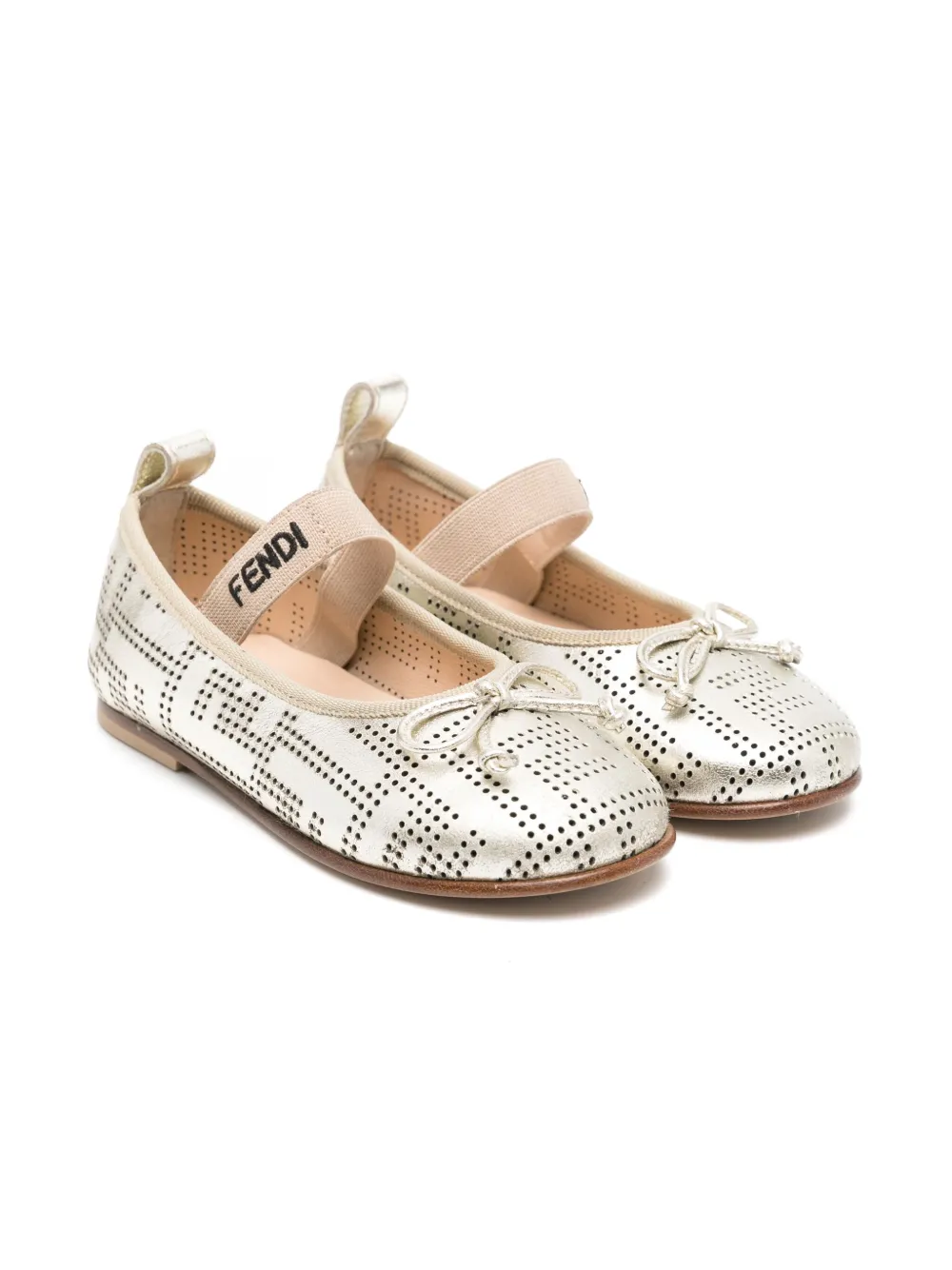 

Балетки с логотипом FENDI KIDS, золотой