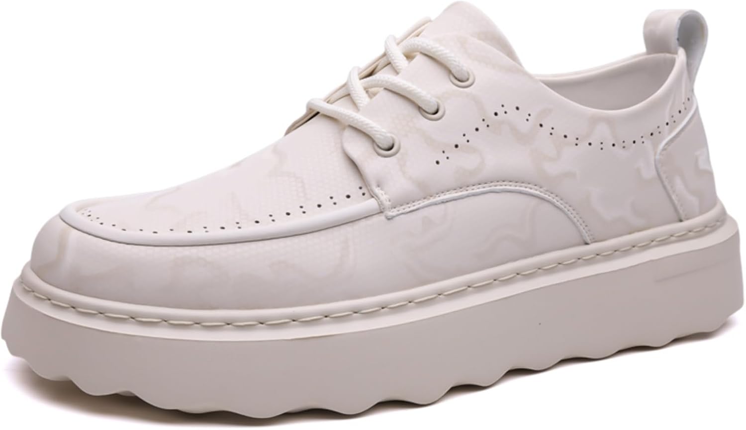 

Мужские белые повседневные туфли с шнуровкой, стильные кроссовки с перфорированными деталями и удобной подошвой, модная повседневная обувь Aokisx