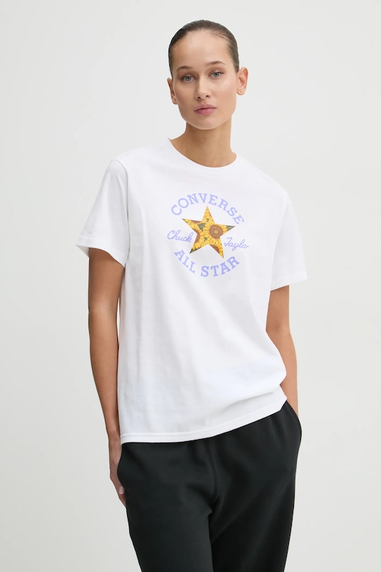 

Хлопковая футболка Converse, бежевый
