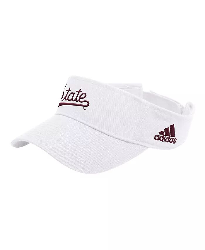 

Мужской белый регулируемый козырек для раздевалки команды Mississippi State Bulldogs adidas