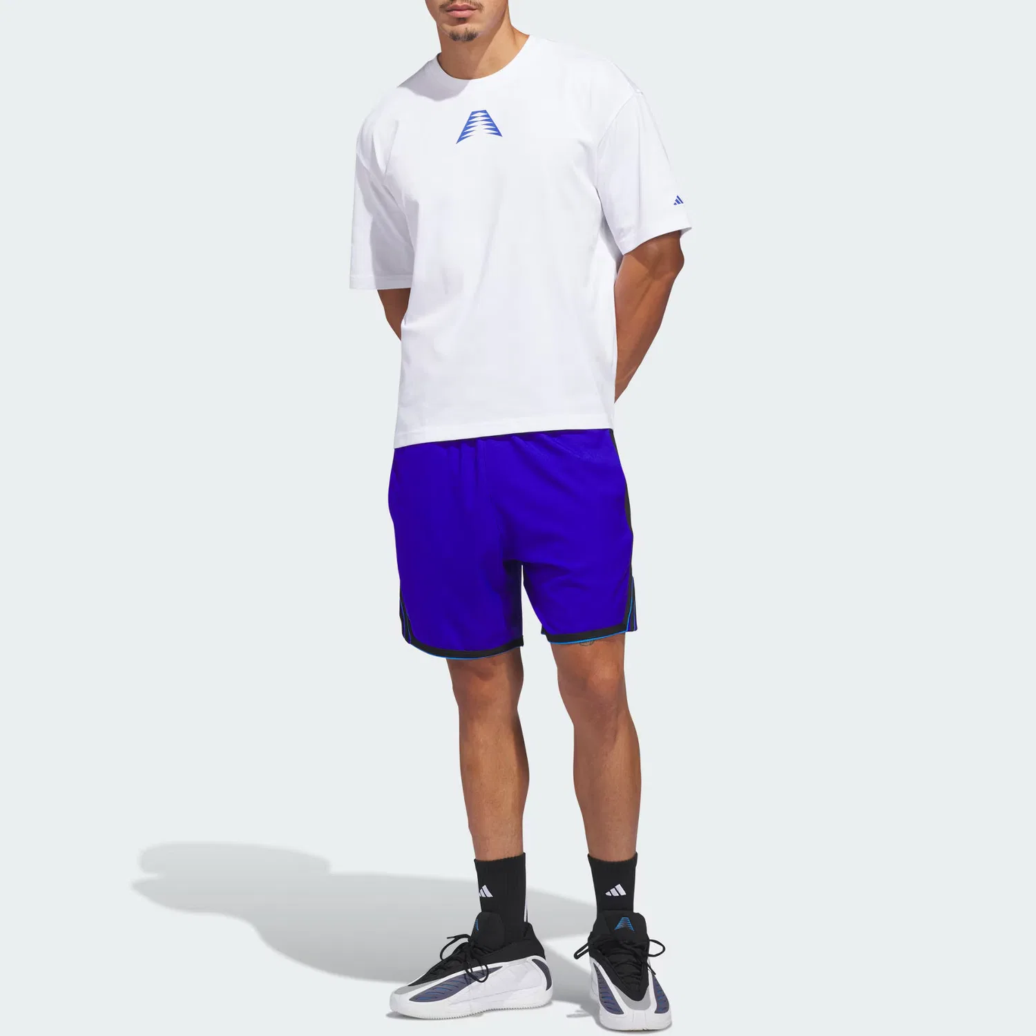 Футболка мужская Anthony Edwards Believe That Adidas, White/Bright Blue — фото 3