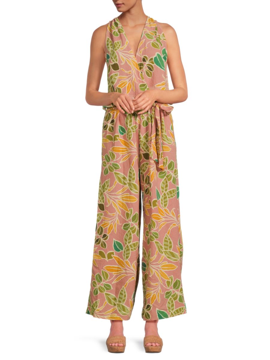 

Комбинезон с широкими штанинами Surplice Renee C., цвет Blush Multi