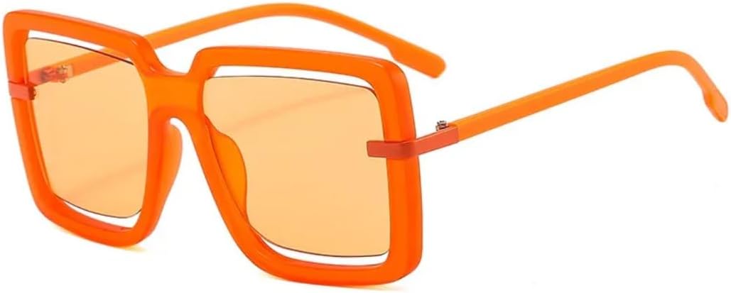 

Большие квадратные солнцезащитные очки для женщин, с полой внутренней отделкой, винтажные очки Boundless, защита от УФ-излучения UV400 для мужчин, роскошные очки UATXTAU, Orange