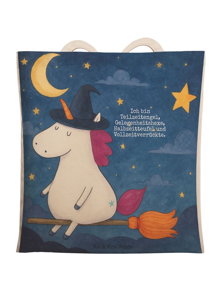 

Сумка через плечо с дизайном Единорог и ведьма и надписью белого цвета Mr. & Mrs. Panda