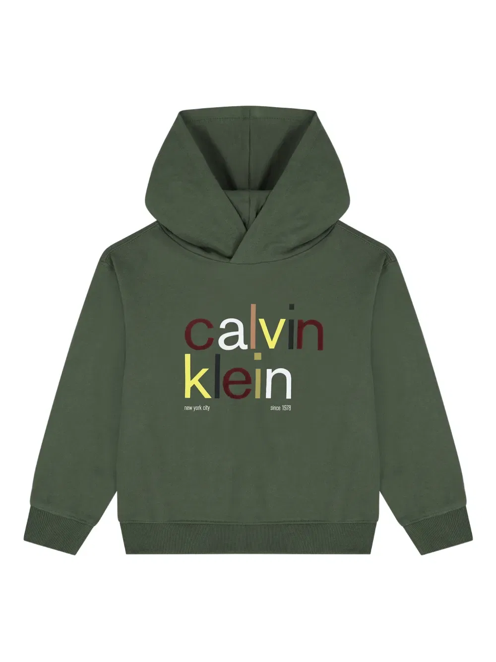 Худи с логотипом Calvin Klein Kids, зеленый