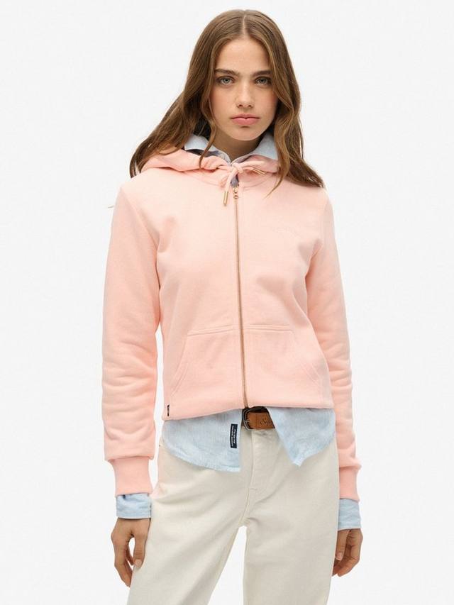 

Толстовка на молнии с логотипом essential Superdry, цвет Pale Rose Pink