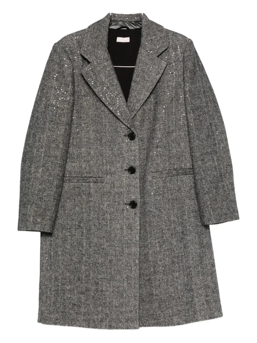 

Пальто из ёлочного твида с пайетками Liu Jo, серый