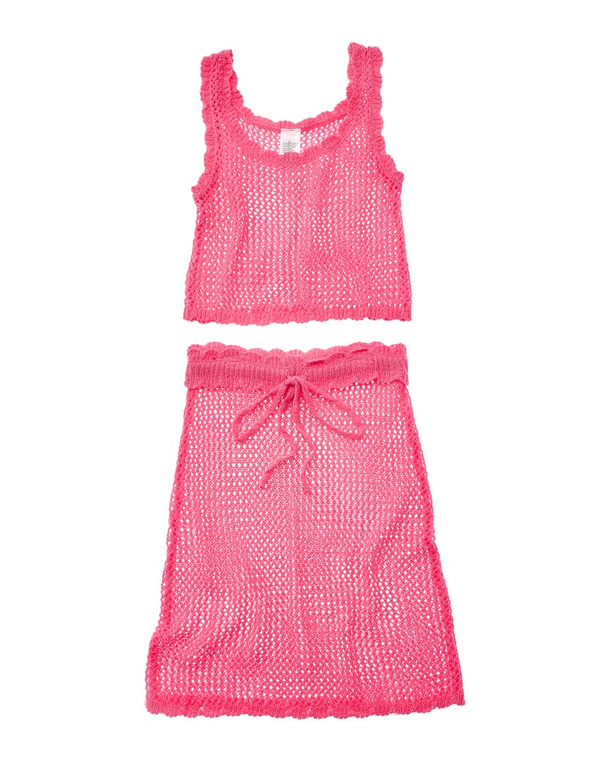 

Beach Lingo 2pc Комплект из кроп-топа и юбки, розовый