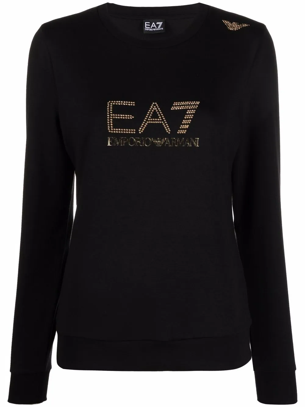 

Футболка с длинными рукавами и заклепками Ea7 Emporio Armani, черный