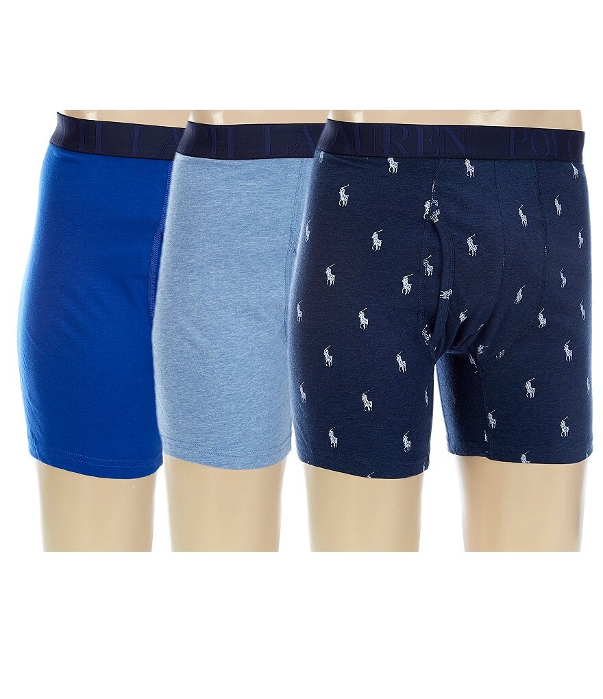 

Набор из 3 эластичных боксеров классического кроя Polo Ralph Lauren Big & Tall, синий