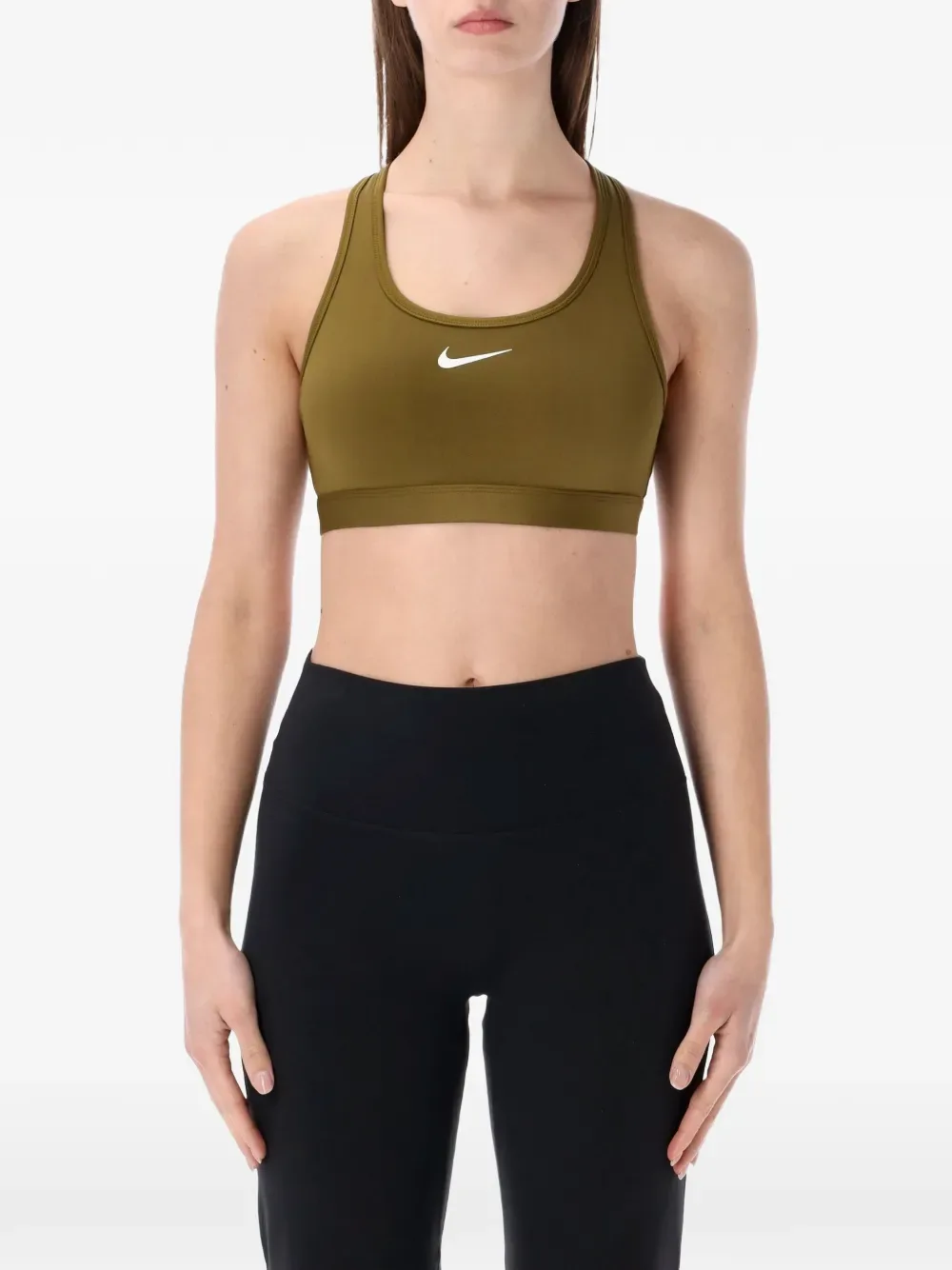 Спортивные бюстгальтеры без рукавов с логотипом Swoosh Nike, зеленый