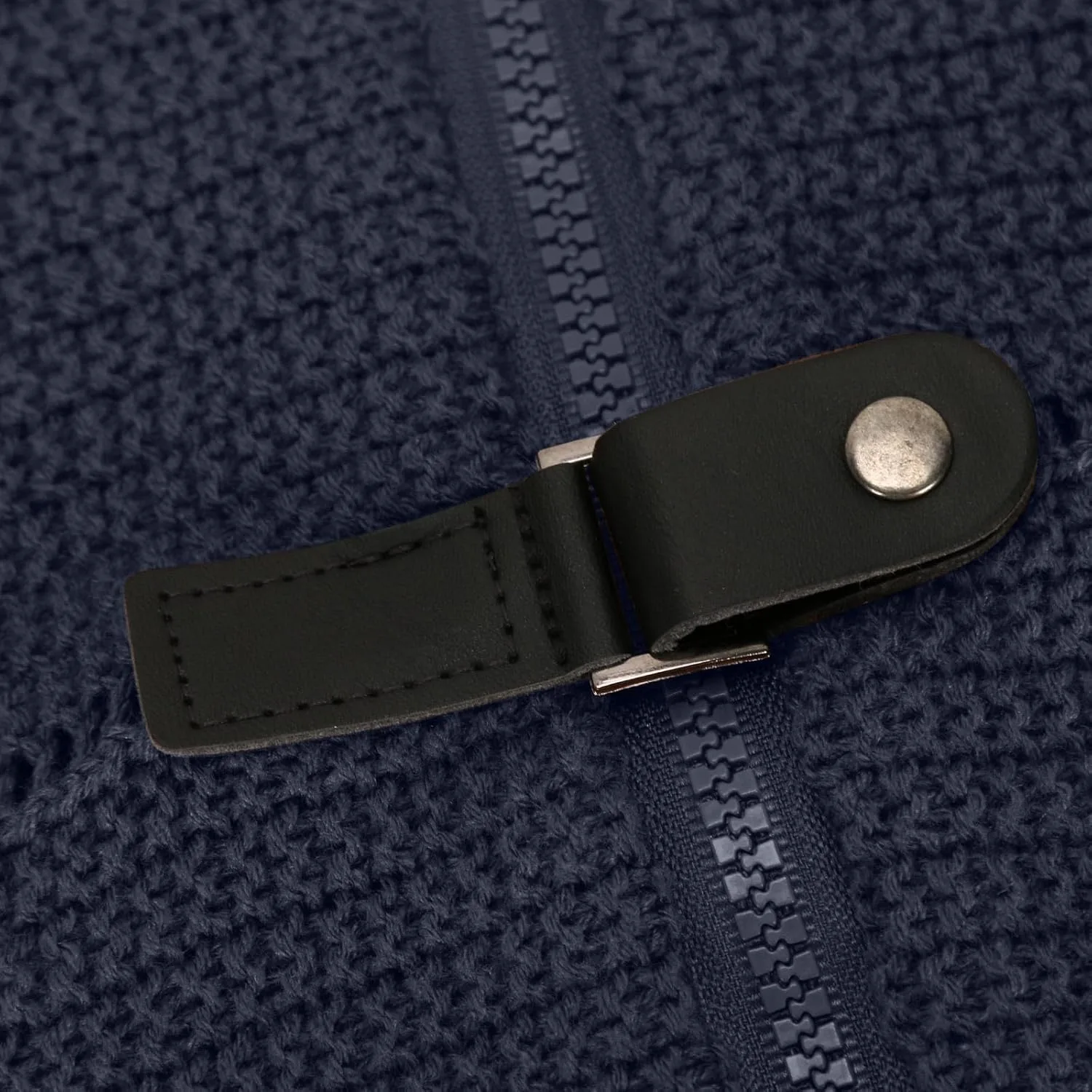 Свитер мужской кабельной вязки с молнией и пуговицами, утепленный, slim fit, водолазка — фото 4