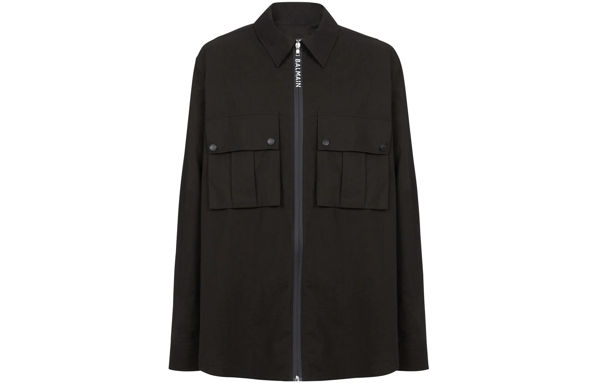 

Застегивающаяся на молнию рубашка BALMAIN, черный