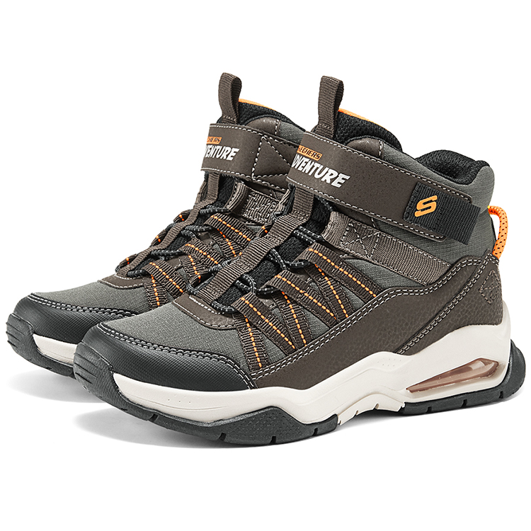 Детские повседневные кроссовки High Top коричневые Skechers, шоколад/оранжевый — фото 2