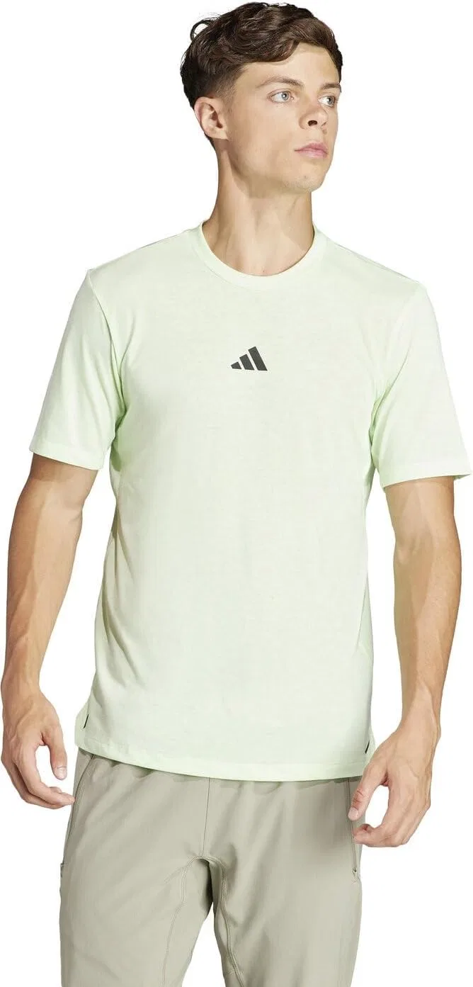 Футболка для тренировок adidas, цвет Semi Green Spark/Black — фото 2