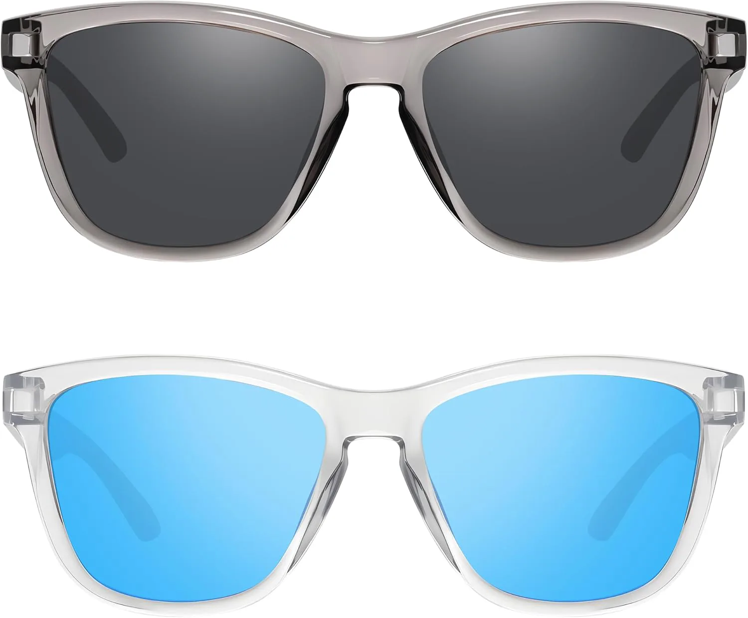 

Женские поляризованные солнцезащитные очки — классический ретро-стиль с защитой от УФ-излучения, модные очки для женщин ELITERA, B16-2pcak- Clear Slate+azure