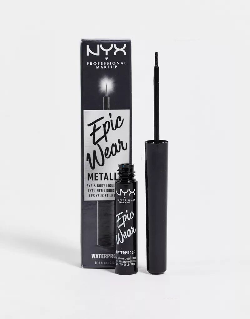 

Жидкая подводка для глаз NYX Professional Makeup Epic Wear Liquid Metallic Eyeliner цвета Black Metal, Серый, Жидкая подводка для глаз NYX Professional Makeup Epic Wear Liquid Metallic Eyeliner цвета Black Metal