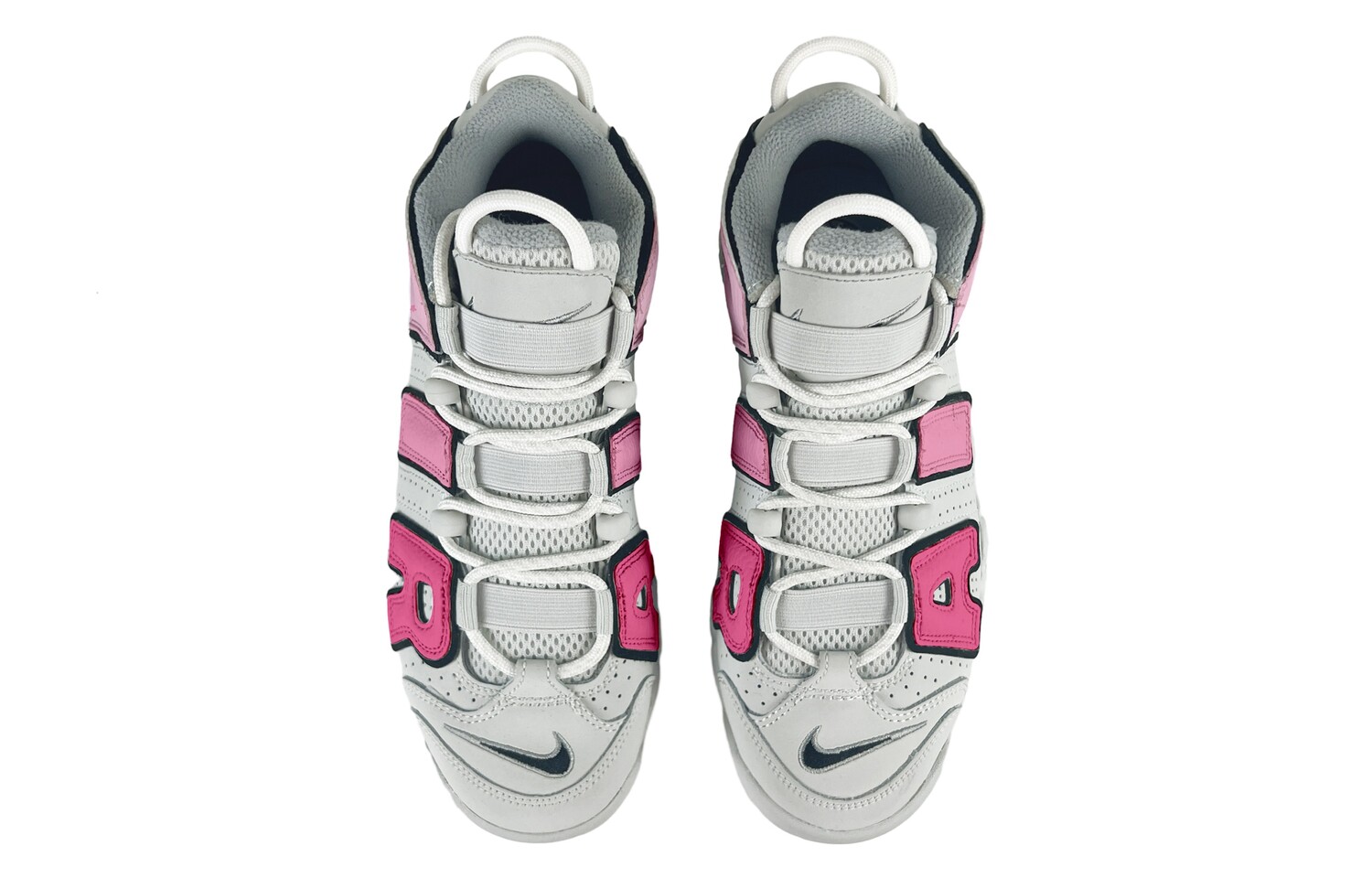 

Баскетбольные кроссовки Air More Uptempo женские, среднего размера, серые/белые/розовые Nike
