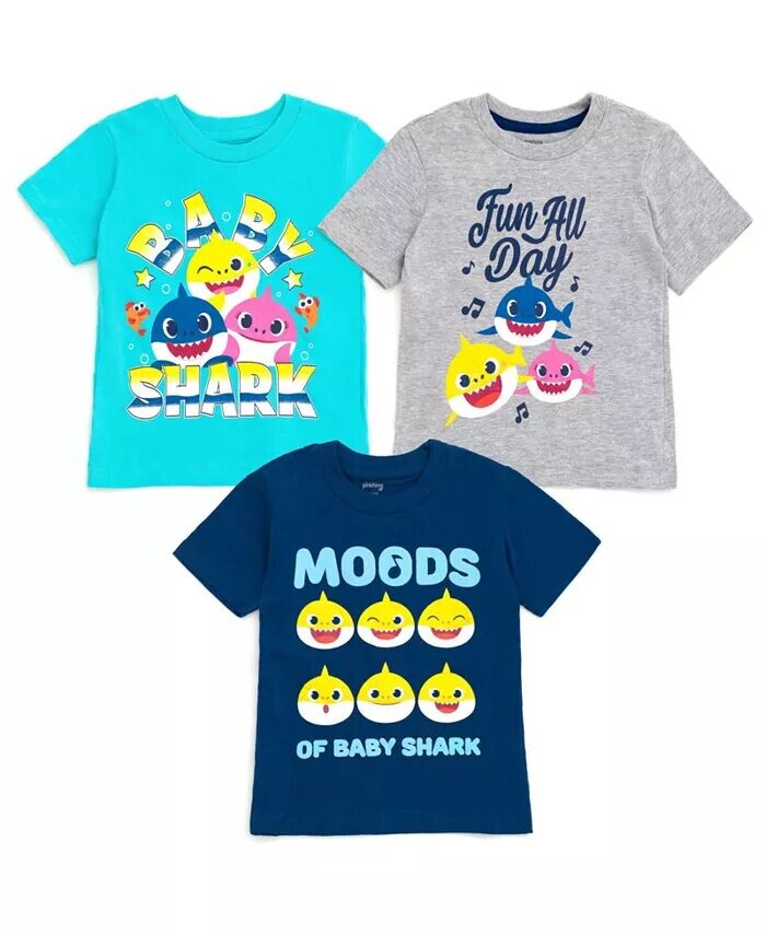 

Baby Boys Baby Shark Daddy Mommy [Размер Диапазон Описание1] 3 комплекта футболок с рисунком [Размер Описание1] Pinkfong, мультиколор