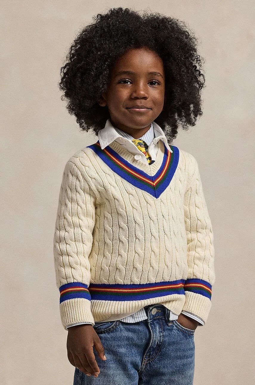 

Детский свитер Polo Ralph Lauren из смесовой шерсти, бежевый